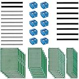 Anpro 50Stk leiterplatte Kit 20Stk PCB Universal Board 5x7 4x6 3x7 2x8CM Double Side Lochrasterplatte Lochrasterplatine Leiterplatte Platine 10 Screw Terminal 20 Kopfleiste, EINWEG