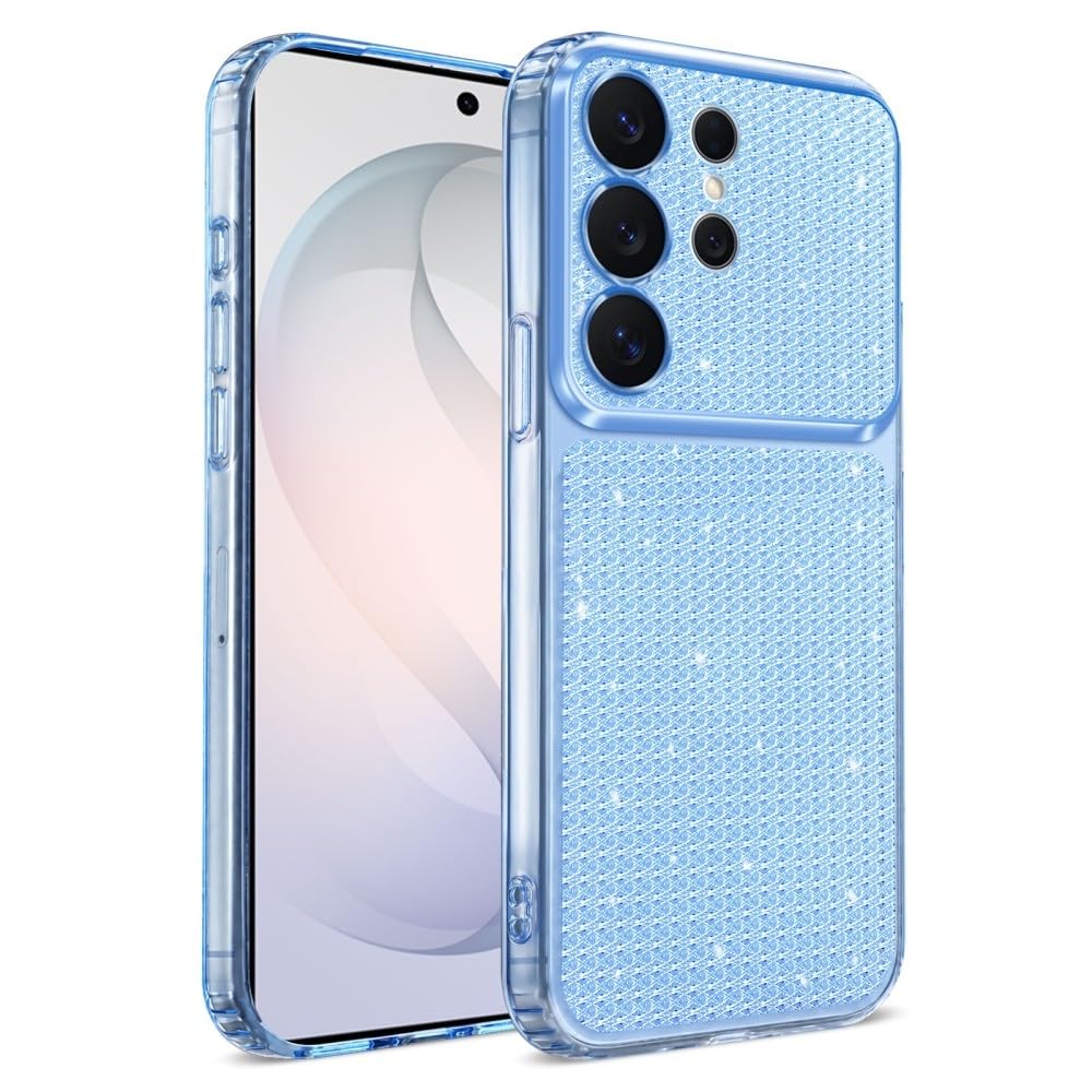 Generic Funda compatible con Samsung Galaxy A15 4 / 5G (color: azul) a prueba de golpes con purpurina y carcasa trasera de silicona dura