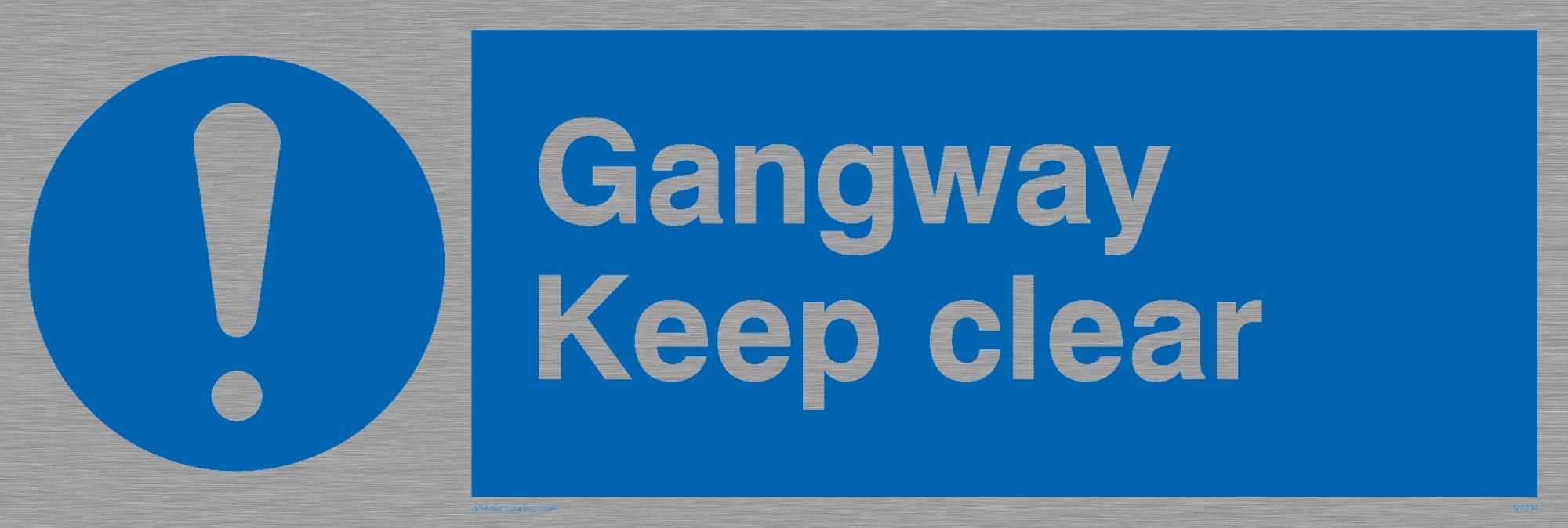 Viking Signs MA234-L15-MS "Gangway Keep Clear" Sign, Marine Grade Stainless Steel, 50 mm H x 150 mm W