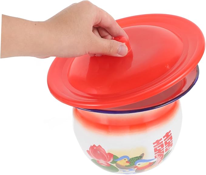 Orinal decorativo con tapa de hierro 21.5x21.5x15 in miniatura 8