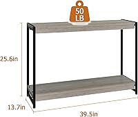 Vista 3 de Console Tables, Industrial entryway Table, Narrow Sofa Table with Shelves, Entrance Table Open Shelf for Entryway, Hallway, Living Room, Foyer