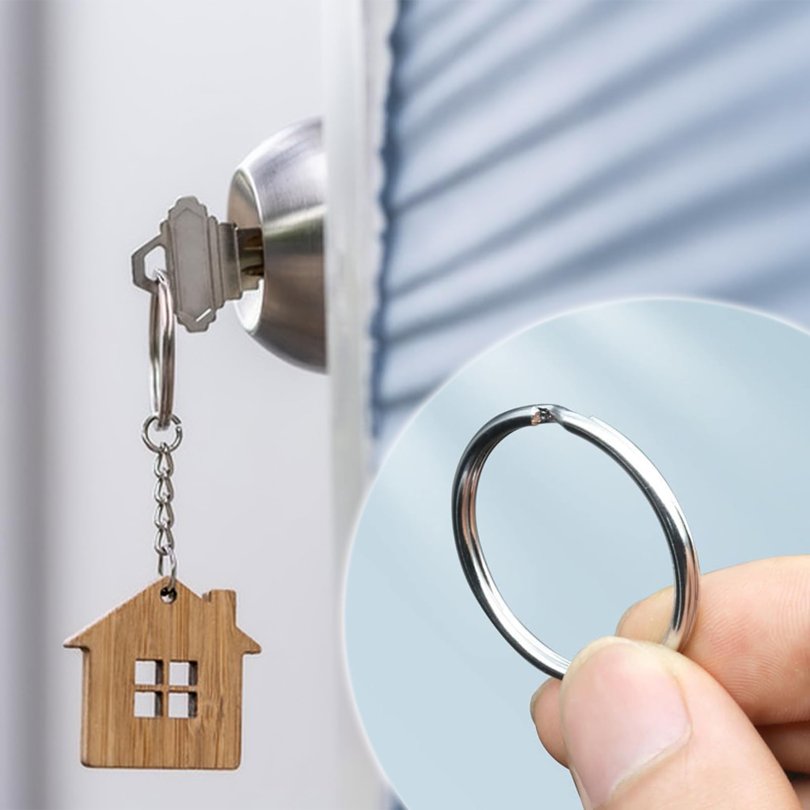 20 Pièces Anneaux Porte Clé, Porte-Clés En Métal, 25mm Rond Plats