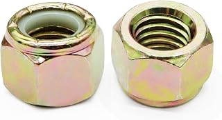 Baudelun Grade 8 1/2-13 Nylon Insert Lock Nuts, 20 Pack Yellow Zinc Steel - Anti-Vibration & Corrosion Resistant