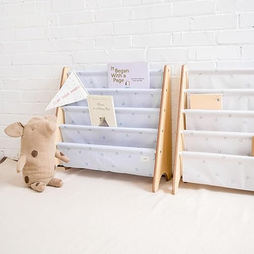 Miniatura 88 de 3 Sprouts Estantería de tela reciclada para niños, organizador de libros de 4 niveles, estantería de madera para guardería, sala de juegos, aula,