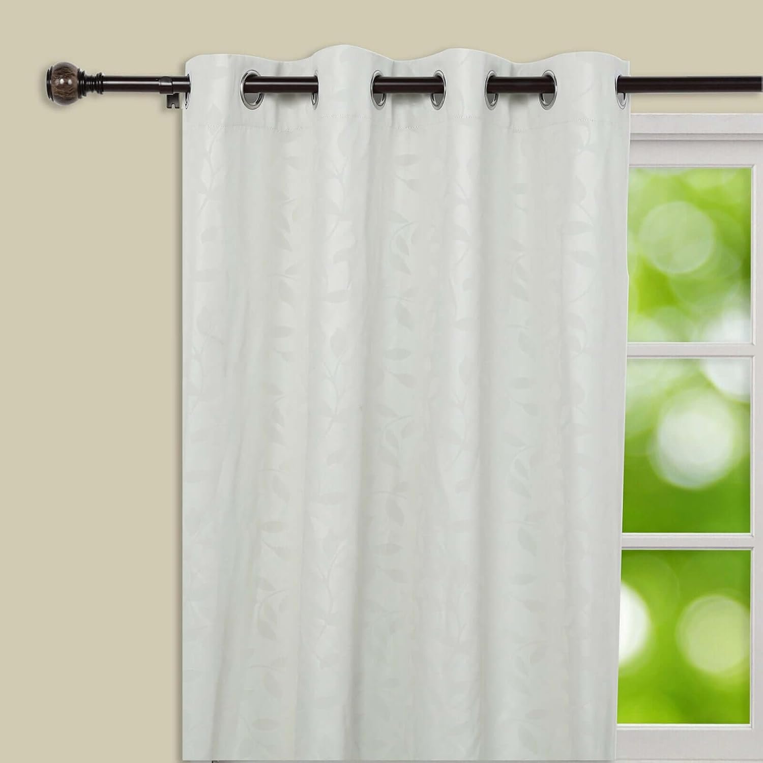 Tableclothsfactory 1 Set 42"-126" Metal Single Adjustable Curtain Rod Bronze with Marble Finials
