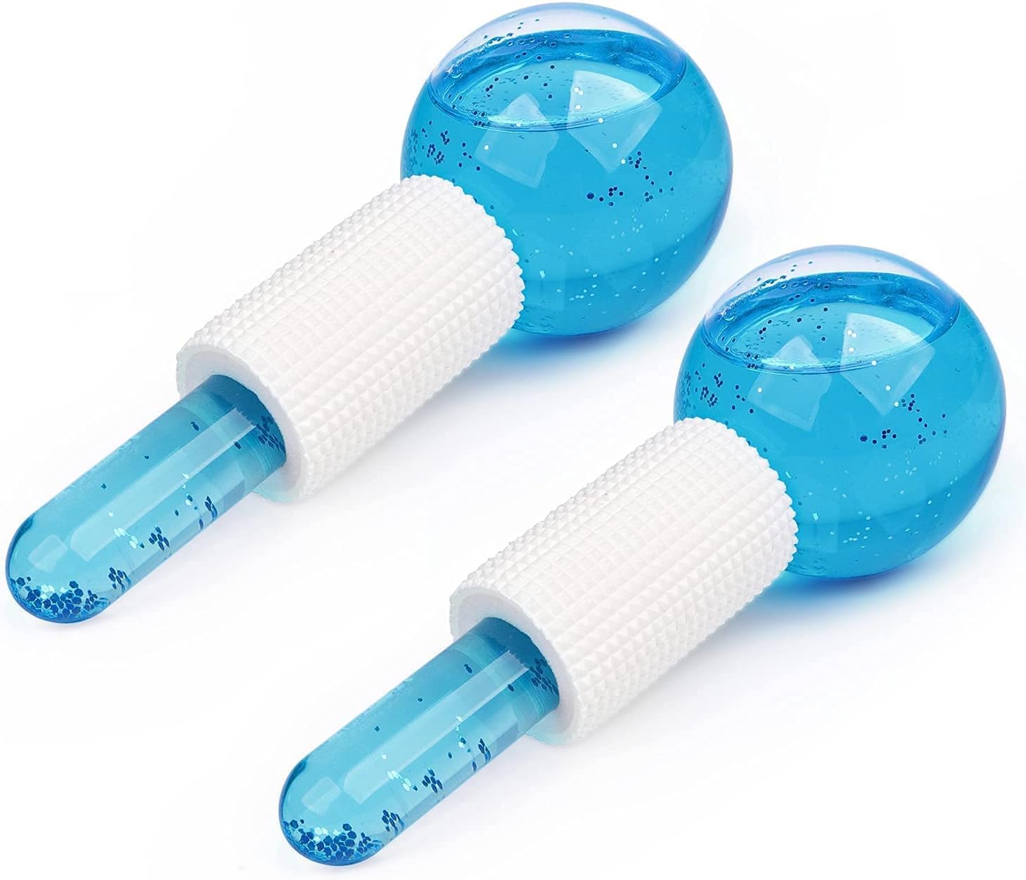 BOTIST Multicolor facial beauty massager crystal roller balls with handle, Ice Globes Facial cooling Massage Cold Skin tools for Reduce face and neck eye circle, Puffiness (pack of 2)