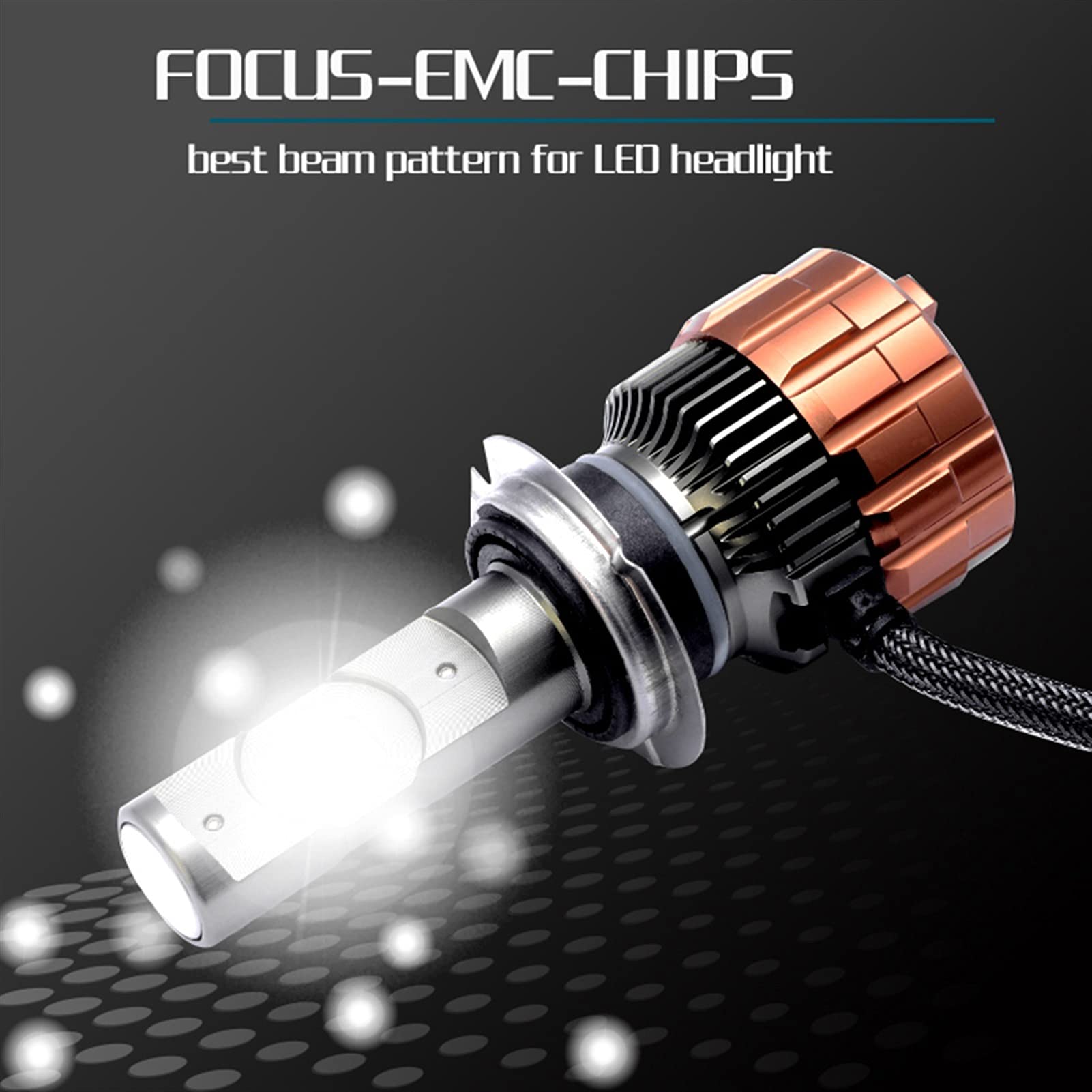 Faros EMC CSP LED 9005 /HB3 9006 /HB4 HB3 9004 9007 H3 6000lm Cariño del Coche Bombillas First Lights Lámpara Blanco 5700K 12V 24V H7 H4 H1 H1 H1 (Socket Type : 9005/HB3)