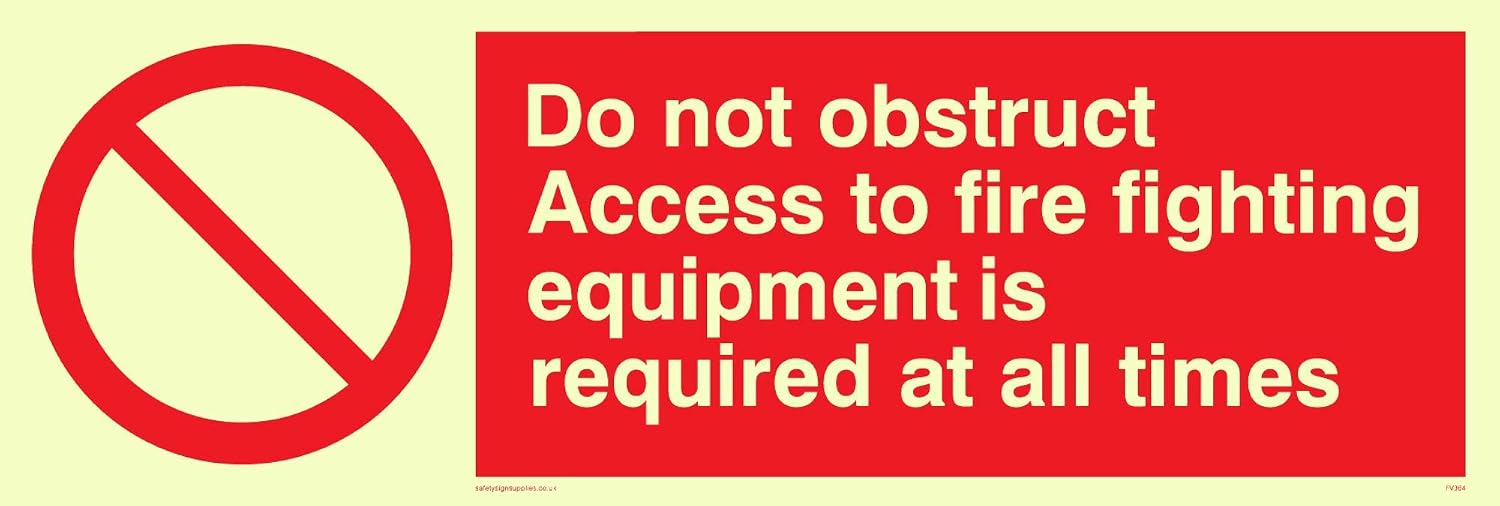 Viking Signs FV364-L15-P”Do Not Obstruct Access To Fire Fighting ...