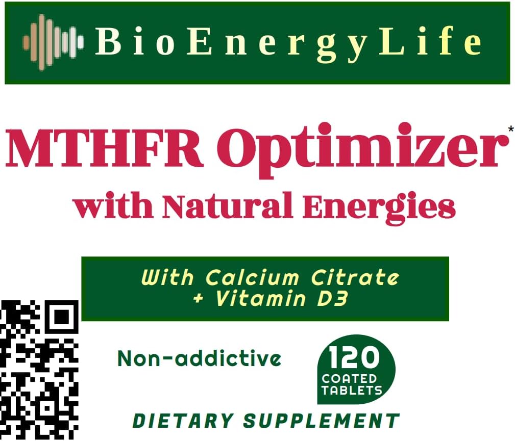 BioEnergyLife MTHFR Optimizer - 120 Tablets - with Natural Frequencies of the MTHFR, MTR and MTRR to Support Methylation, 5-MTHF and B12 Production