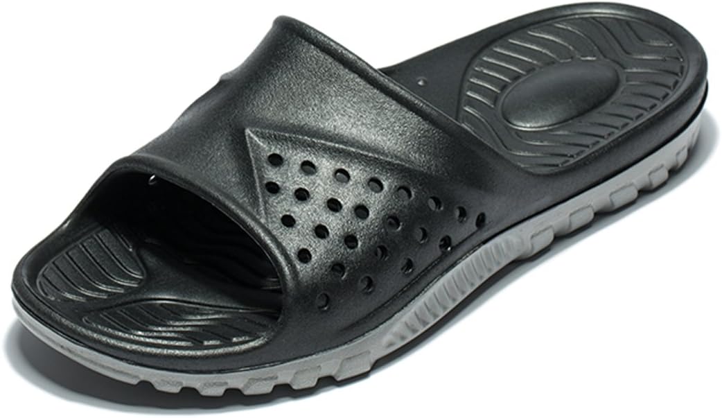 Men's Shower Sandals Antislip Quick Dry Bath Slippers Flats Gym and Pool Slides College Dorm Shoes