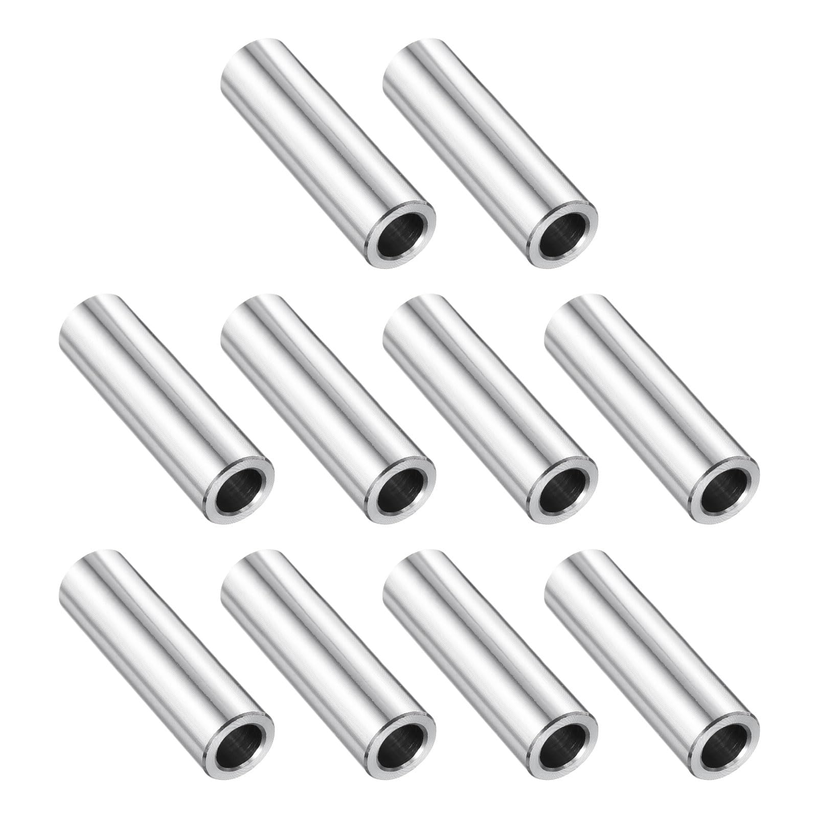 uxcell 10 Pcs Stainless Steel Spacer 5/16" Bore x 1/2" OD x 1-1/2" Length Screw Bushing Plain Finish Round Metal Spacer for 5/16" Screws Bolts and Rods