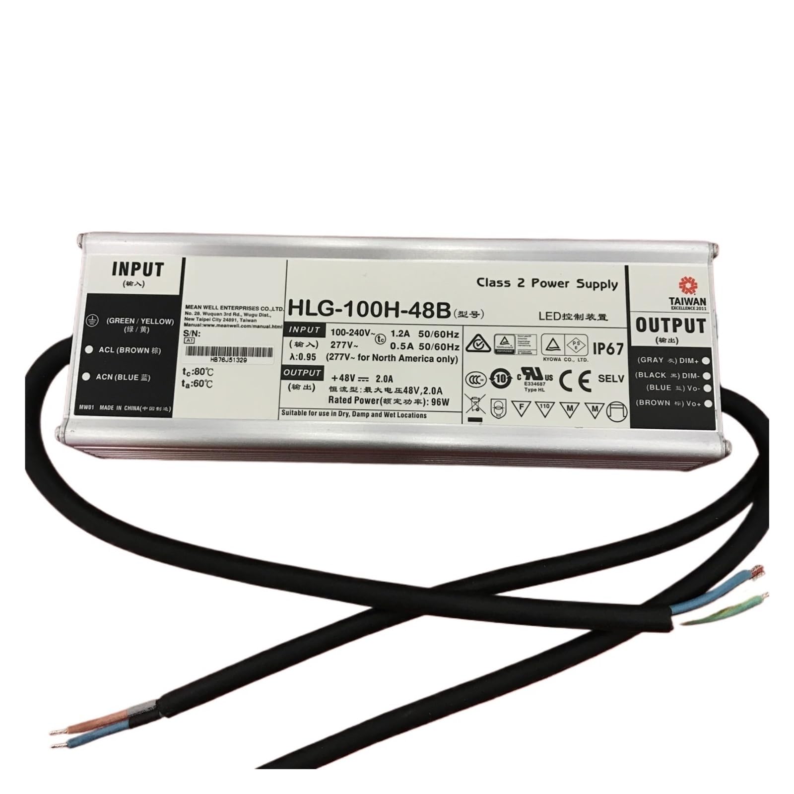 BRODEFUP 100W constant voltage+constant current dimmable LED driver HLG-100H-20B HLG-100H-24B HLG-100H-30B HLG-100H-36B HLG-100H(HLG-100H-36B)