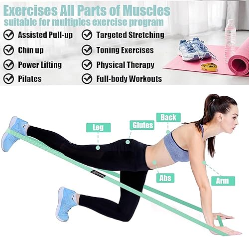 Miniatura 10 de GAIYAH FITNESS Bandas largas para entrenar bandas de resistencia largas para mujeres, bandas largas de resistencia para entrenar bandas de