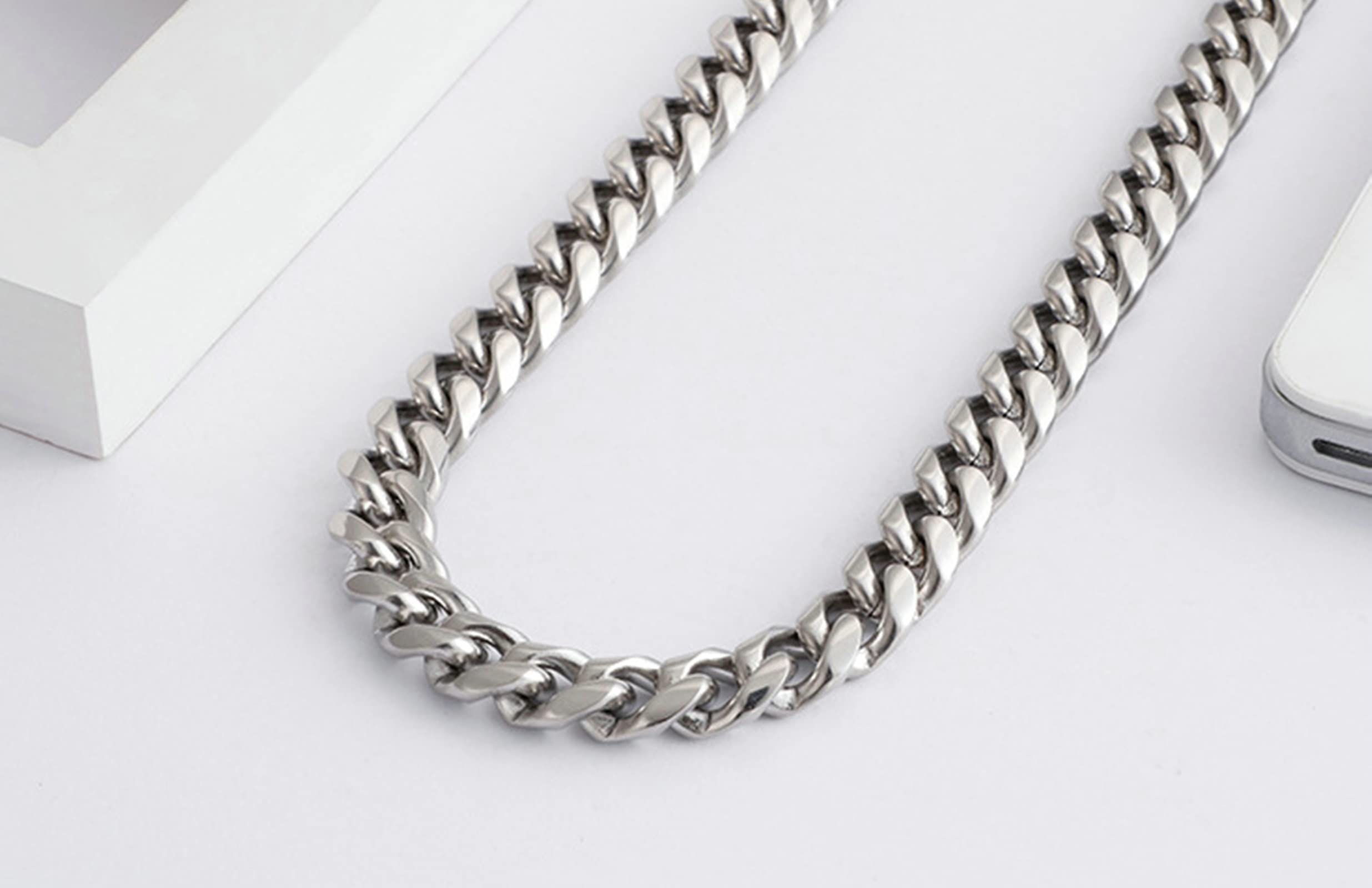 YCTTKDD 18-26 Zoll Herren-Gliederkette 9/10/13 mm, Panzerkette aus Edelstahl in Gold/Silber/Schwarz