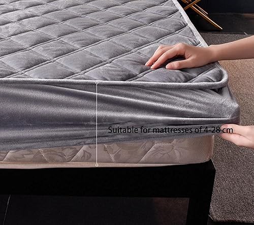 Miniatura 5 de Sábana de cama de bolsillo profundo, sábana de franela acolchada gruesa de invierno, para habitación de huéspedes, hogar, antideslizante, cálida,