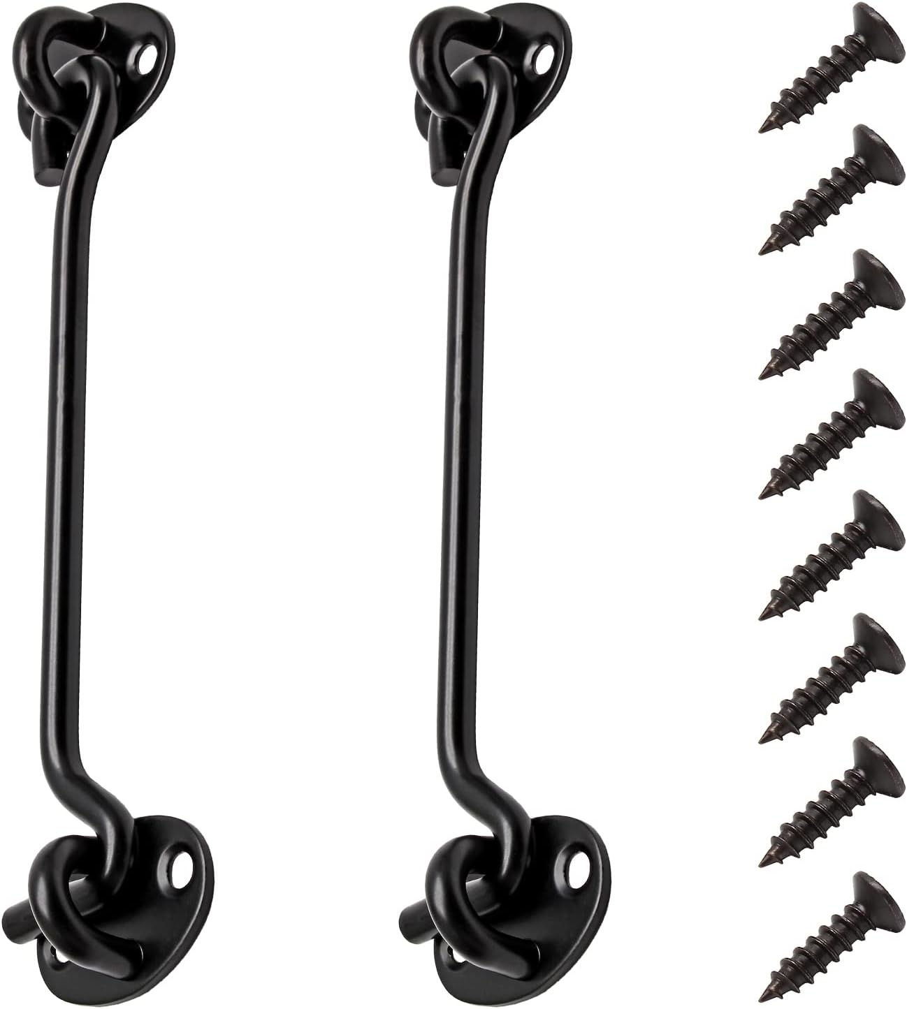 2 Pack 8" Stainless Steel Barn Door Hook and Eye Latch Lock for Cabin Garage Shed