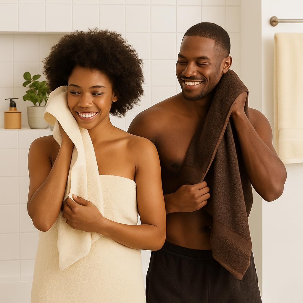 Asciugamani Spessi 330g/mq Set 4 Asciugamani Sauna E Doccia 70x180 Cm - Cotone 330g/mq Bianco, Super Assorbenti 100 X 200 - Foto 7