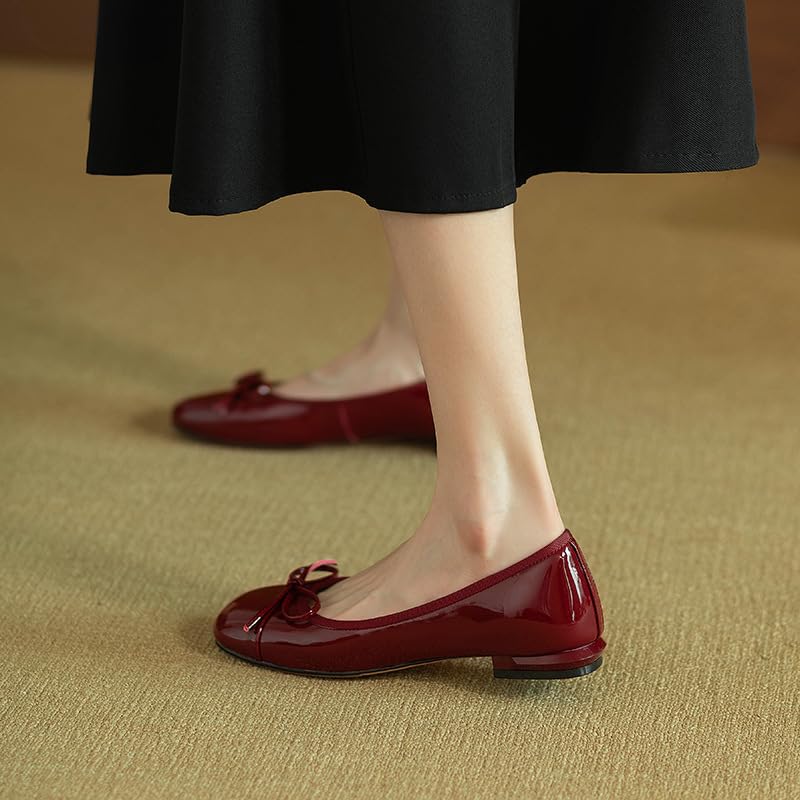 Women's Ballet Flats Bow Flats Red Accessories Patent Leather Shoes Coquette Aesthetic Clean Girl Aesthetic4