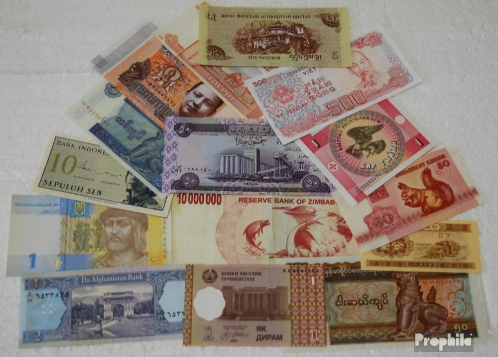 Prophila Collection Todo Mundo 15 Varios Billetes de Banco (Billetes de Banco para coleccionistas - sin Medio de Pago)