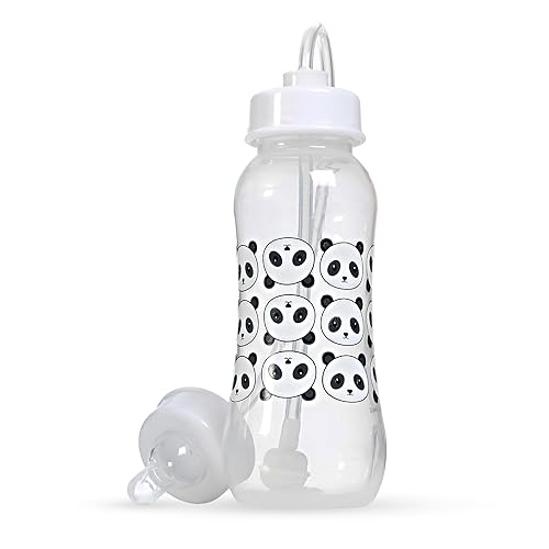 Hands-Free Baby Bottle - Sistema de enfermería anticólicos biberón de 9 onzas con pezóntetina de flujo rápido 3 meses + bebé con sistema de