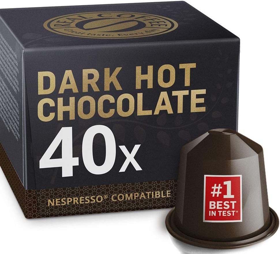 SWEET Hot Chocolate Pods | Compatible with Nespresso | 40 Aluminium Capsules | Perfect for kids or a Delicious Cafรฉ Mocha