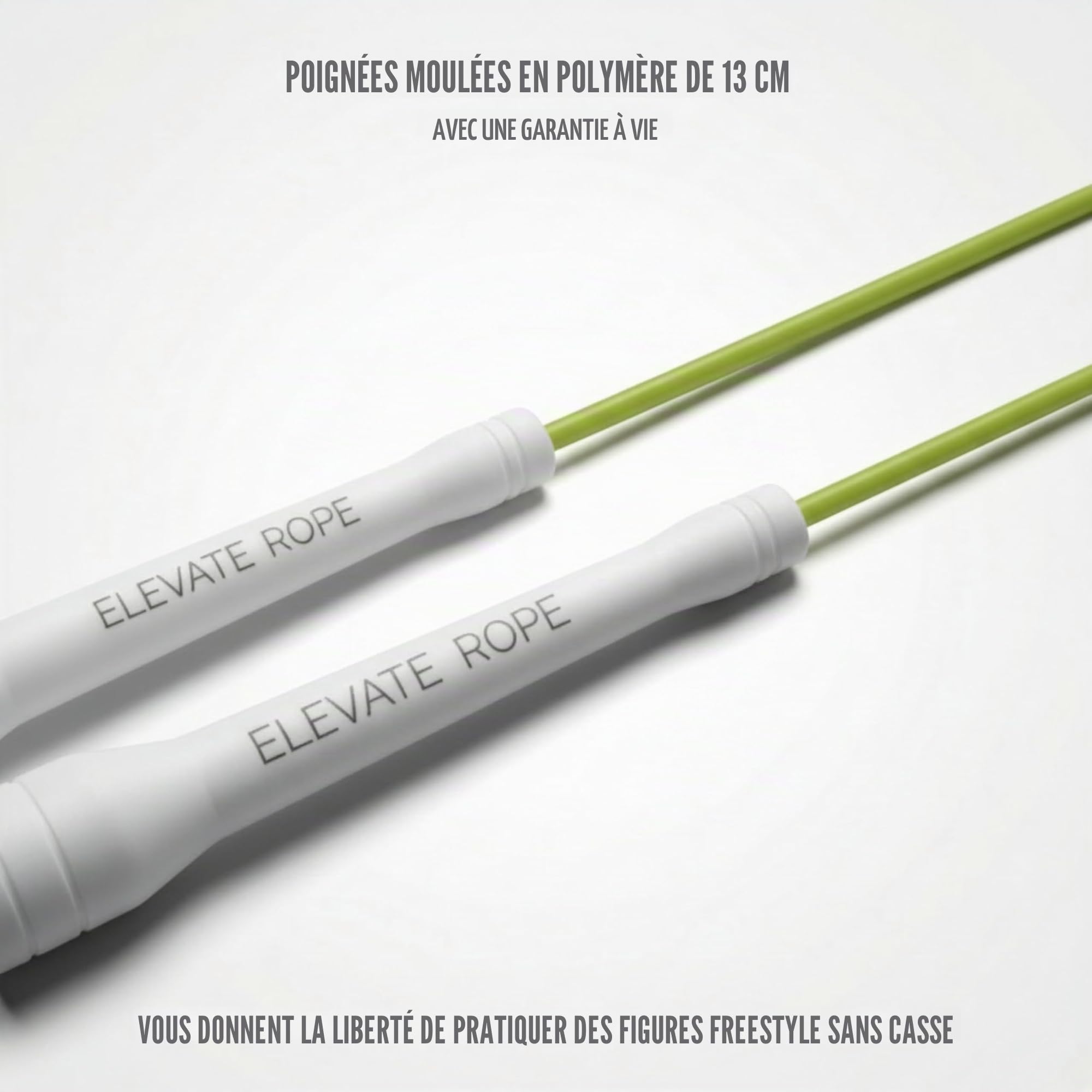 Elevate Rope Corde à Sauter Rapide Réglable 3 m avec App Gratuite Incluse – Câble PVC 5 mm avec Âme en Nylon
