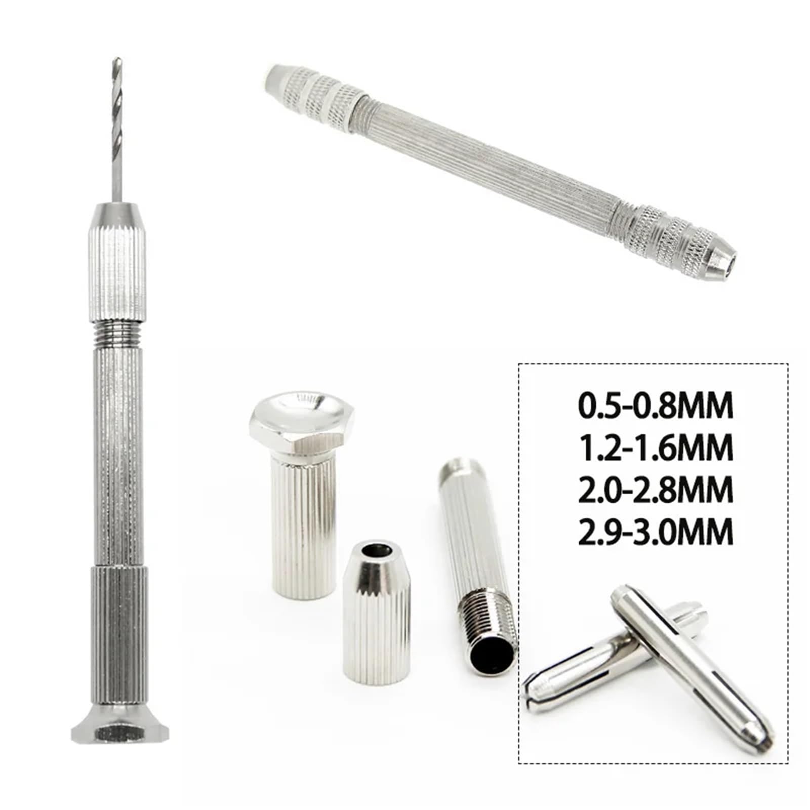 Mini perceuse manuelle en aluminium avec mandrin sans clé en acier, foret hélicoïdal pour le travail du bois, outils rotatifs, perceuse manuelle (50 pièces J)