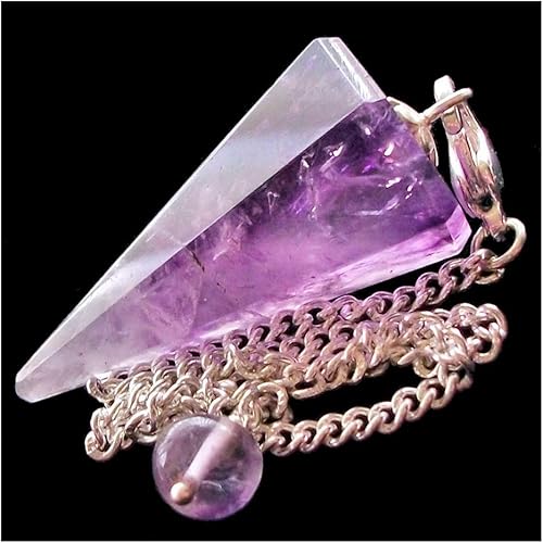 Wixine 1 péndulo de cristal de cuarzo con punta de amatista