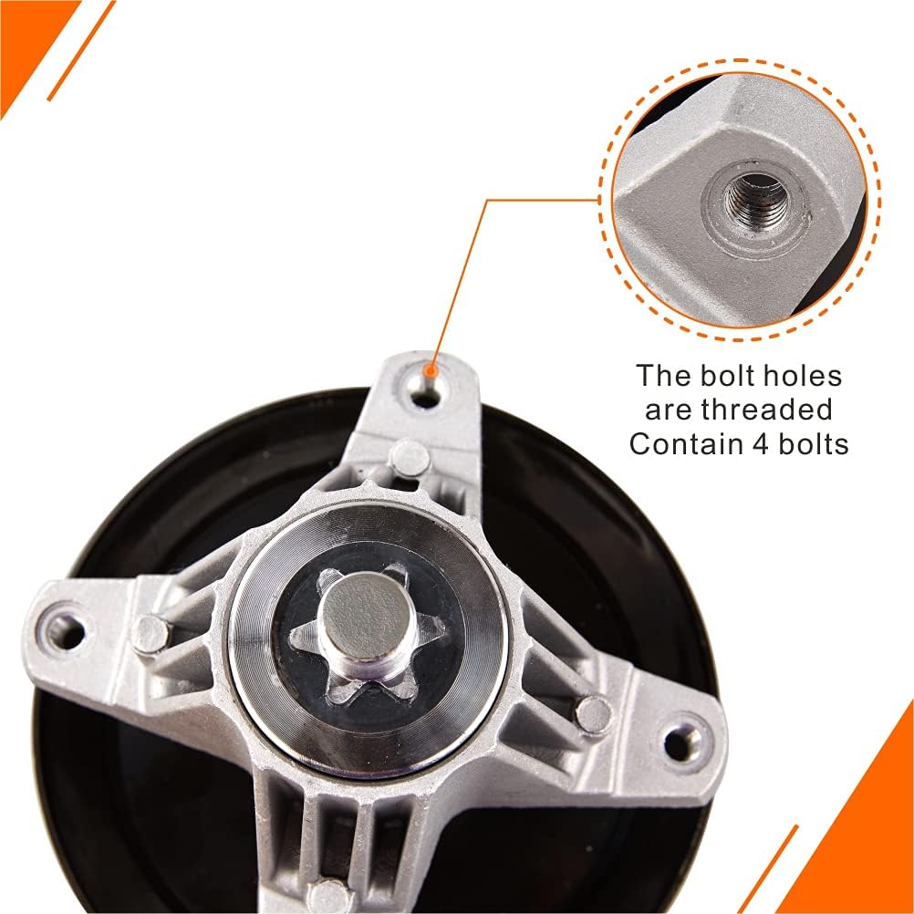 AKM 918-05078 618-05078 Spindle Assembly for MTD Cub Cadet 46 inch Deck 618-05078A 918-05078A Stens 285-167 80-11-798 ZT-S46 CP 30-8024 Craftsman Z6400 Troy-Bilt PRE-TAPPED Holes Screws Included in