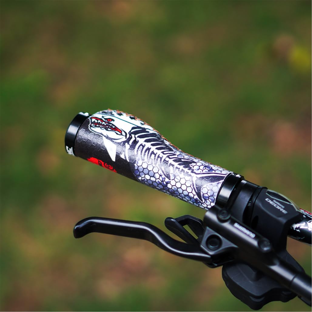 CHooee Impugnature ergonomiche per mountain bike, in silicone per manubrio MTB/BMX.