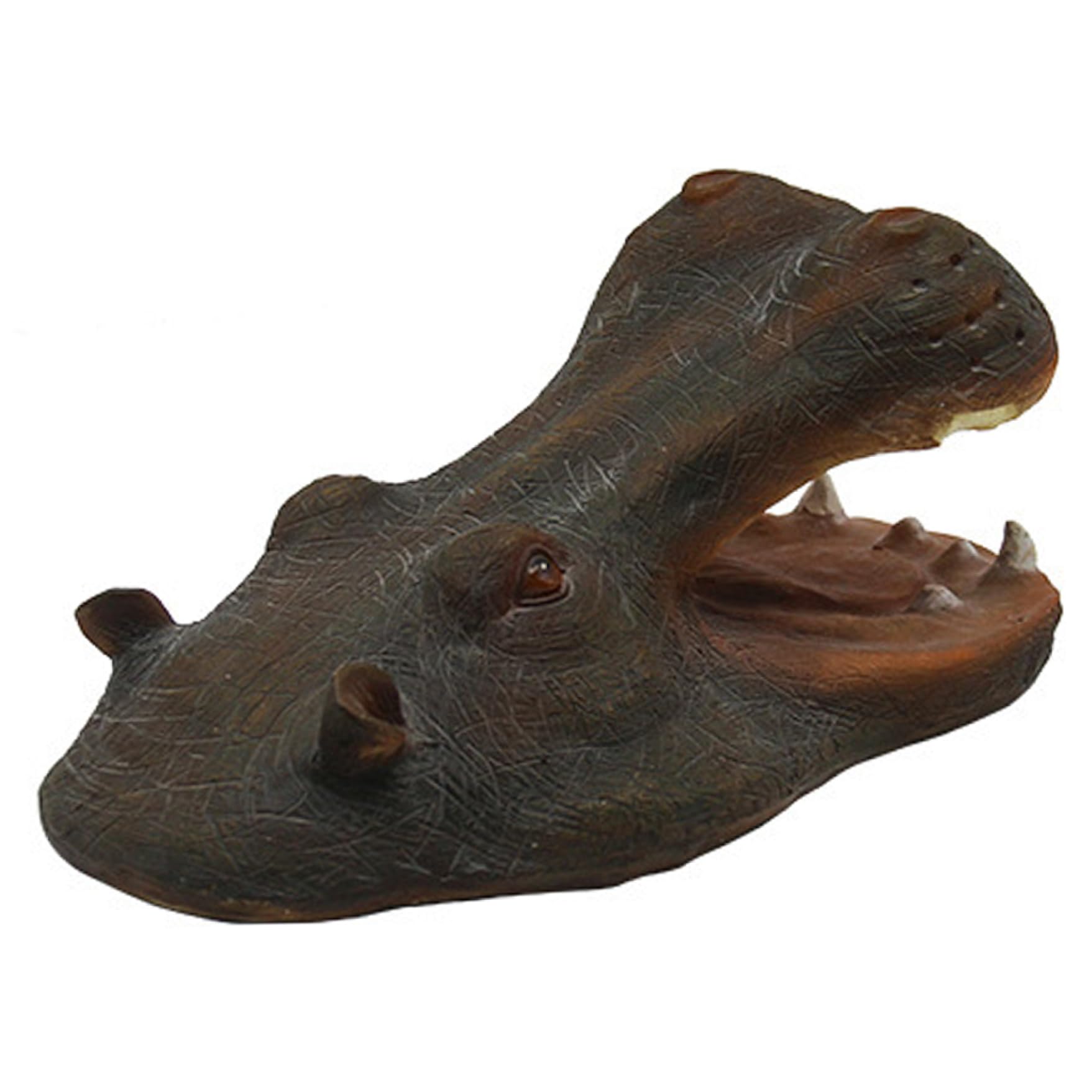 NASSMOSSE Hippo Decor Pond Floating Hippo Head 11.4'' Duck Deterrents for Pools Lifelike Statue, Resin Pool Float Animal Ornament for Pond Decorations Outdoor Style 1