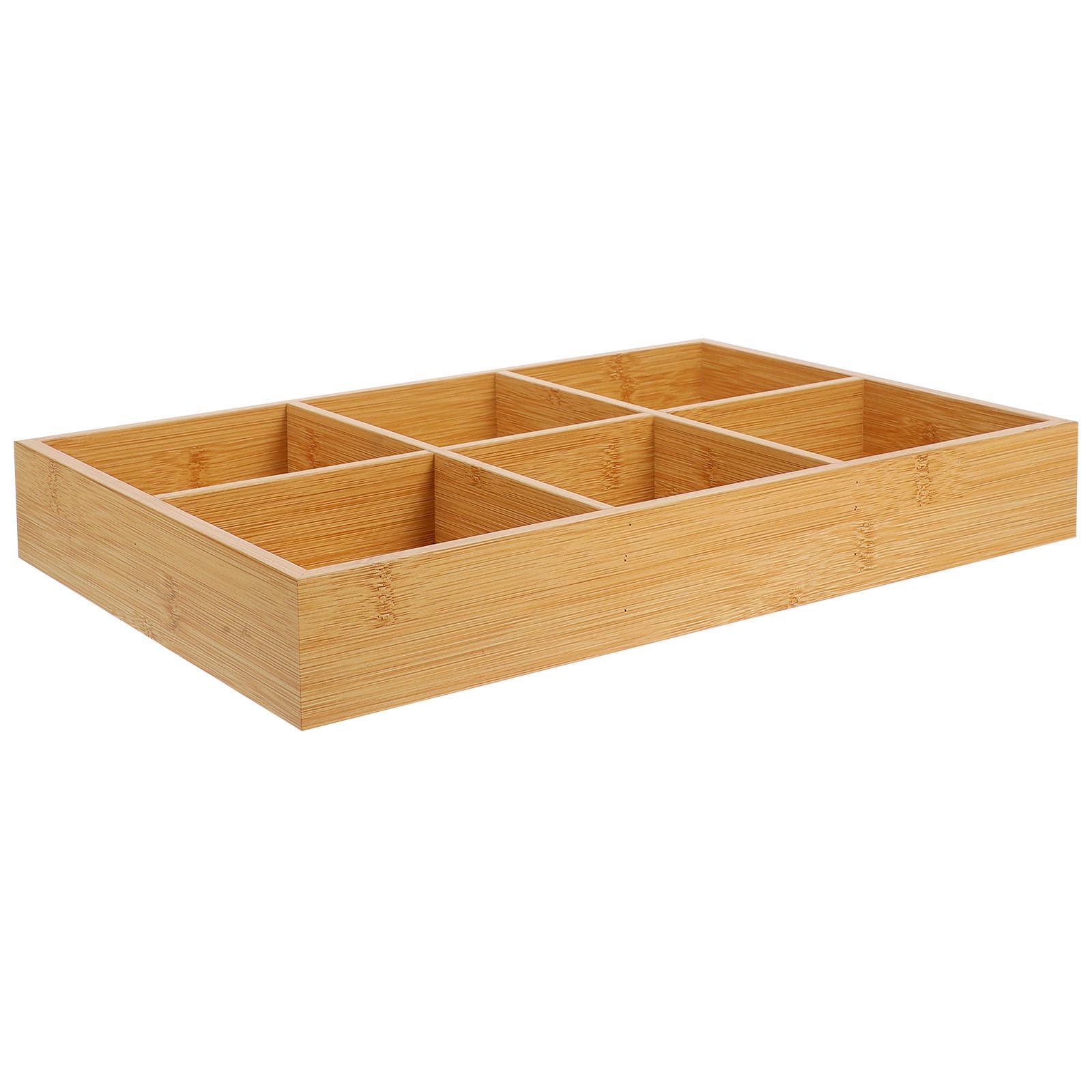 Plateau de rangement en bois à 6 compartiments FRCOLOR pour crayons et bureau