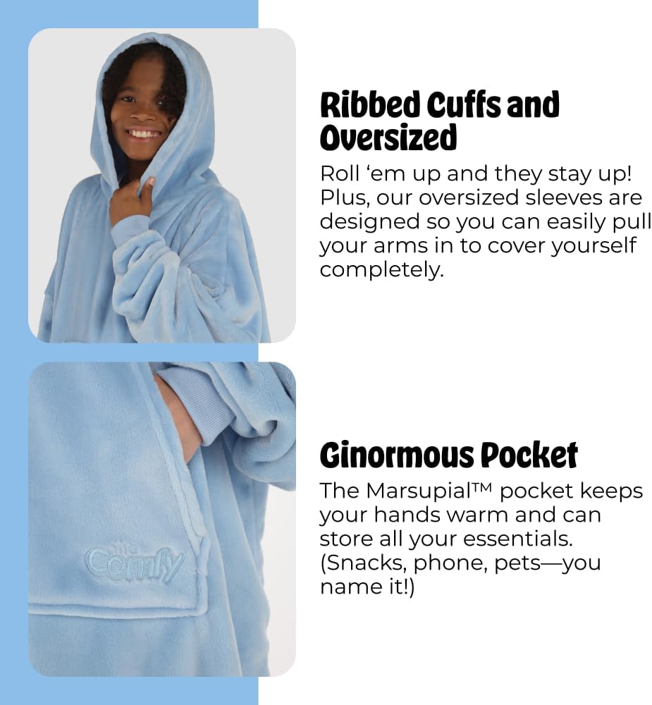 THE COMFY Dream | Lightweight Microfiber Fleece Wearable Blanket, Oversized Design Hood & Pocket from Shark Tank, Cozy Gifts - Image 5