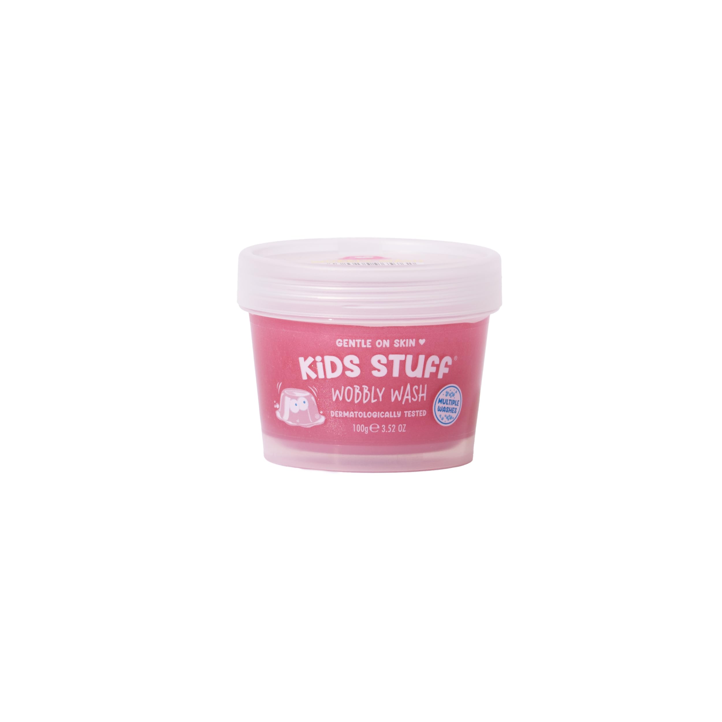 Kids Stuff Pink Wobbly Wash with Strawberry Fragrance | Wobbly Texture for Bathtime Fun | Dermatologically Tested | Mild & Gentle on Young Skin | Vegan | 100g