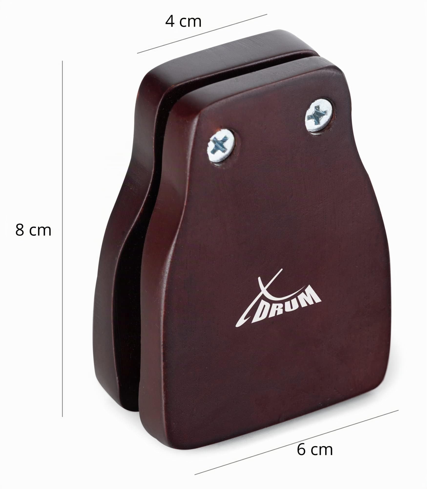 XDrum CK-M Cajon Kastagnette Medium Set, Kastagnetten, Kastagnette aus Holz | Klettstreifen auf der Rückseite, Schrauben einstellbar, Mittlere Ausführung, Mittelhoher Ton, Größe: ca. 8 x 6 cm