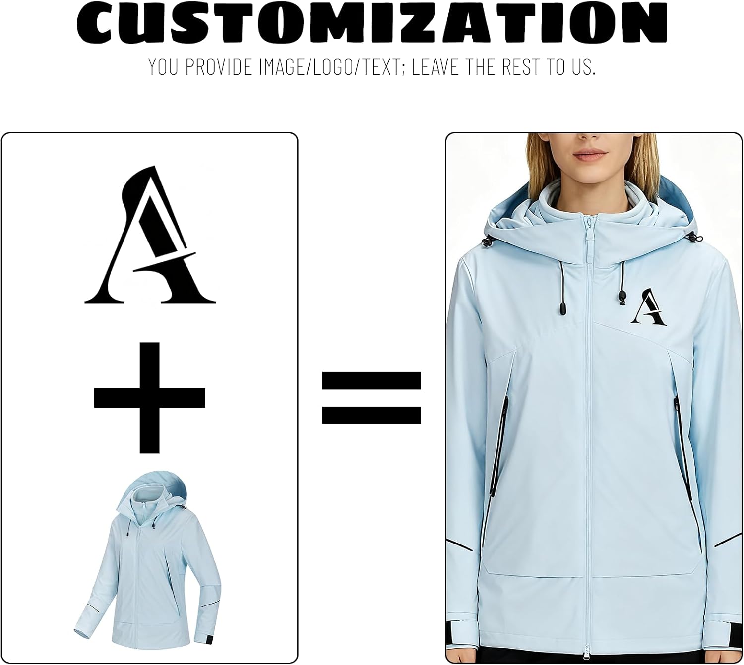 Personalized Snowboarding Coat 3-in-1 Waterproof Outdoor Jacket with Fleece Liner Custom Your Logo Text