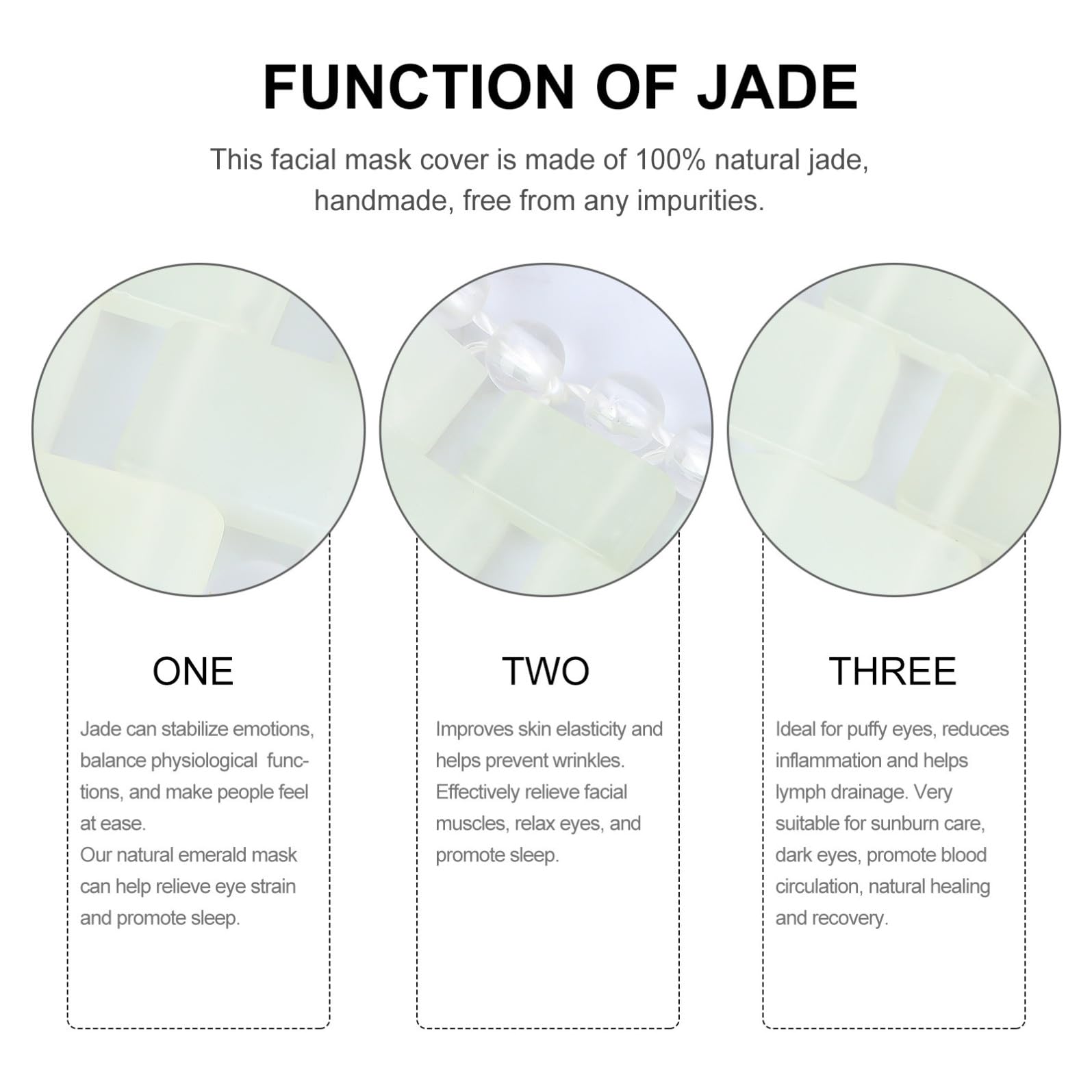 Jade Kühlmaske 1 Stück aus Natürlicher Jade für Augen und Nacken