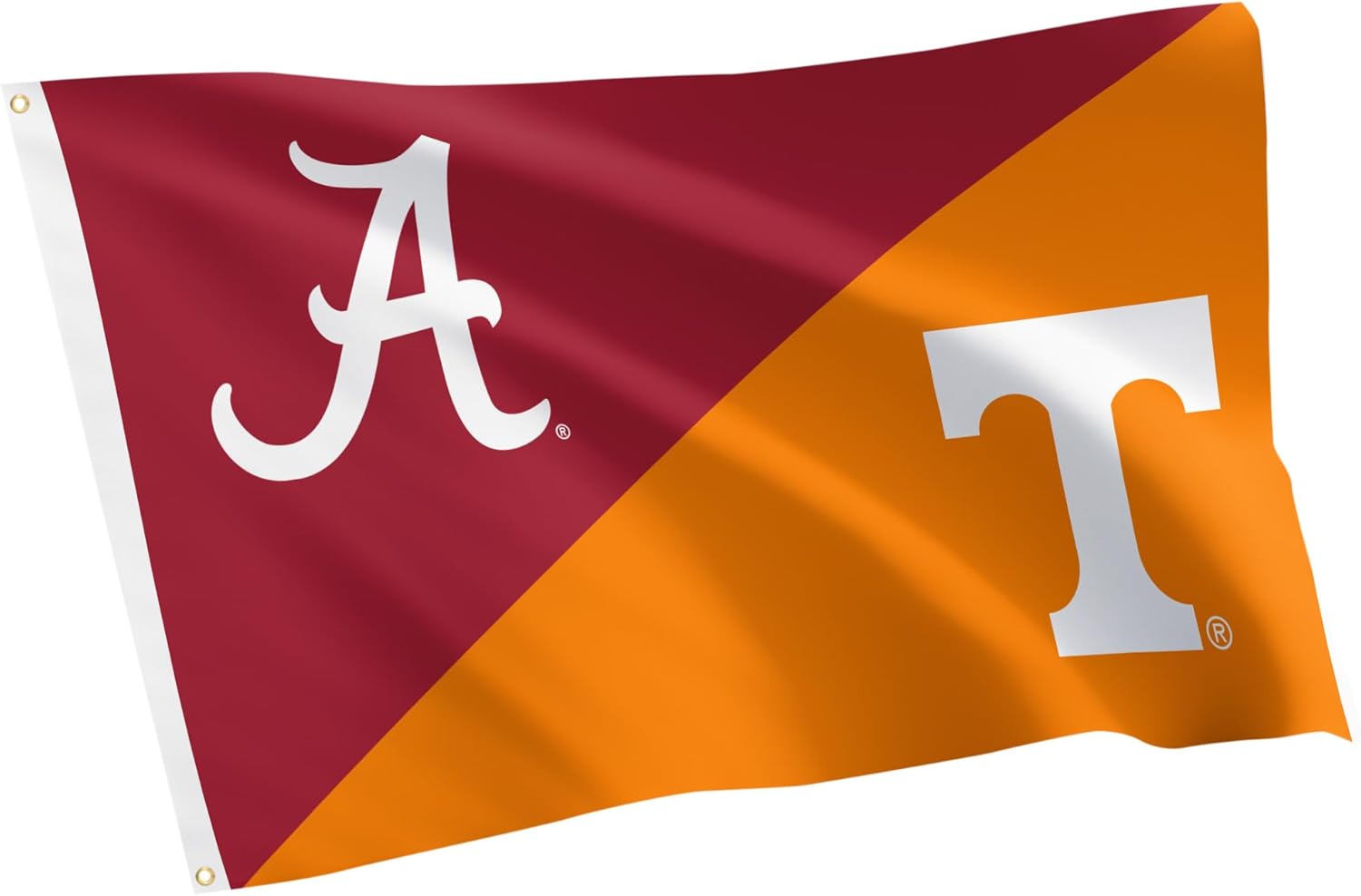 Desert Cactus Alabama x Tennessee Flag - 3 x 5 Feet UA Crimson Tide x UT Vols Banner, Indoor/Outdoor Durable Fabric, 100% Polyester (House Rivals)