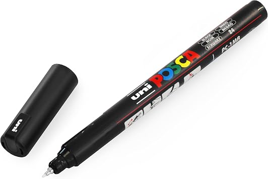 POSCA Uni PC-1MR 0.7mm Paint Marker - Black and White (Pack of 2)