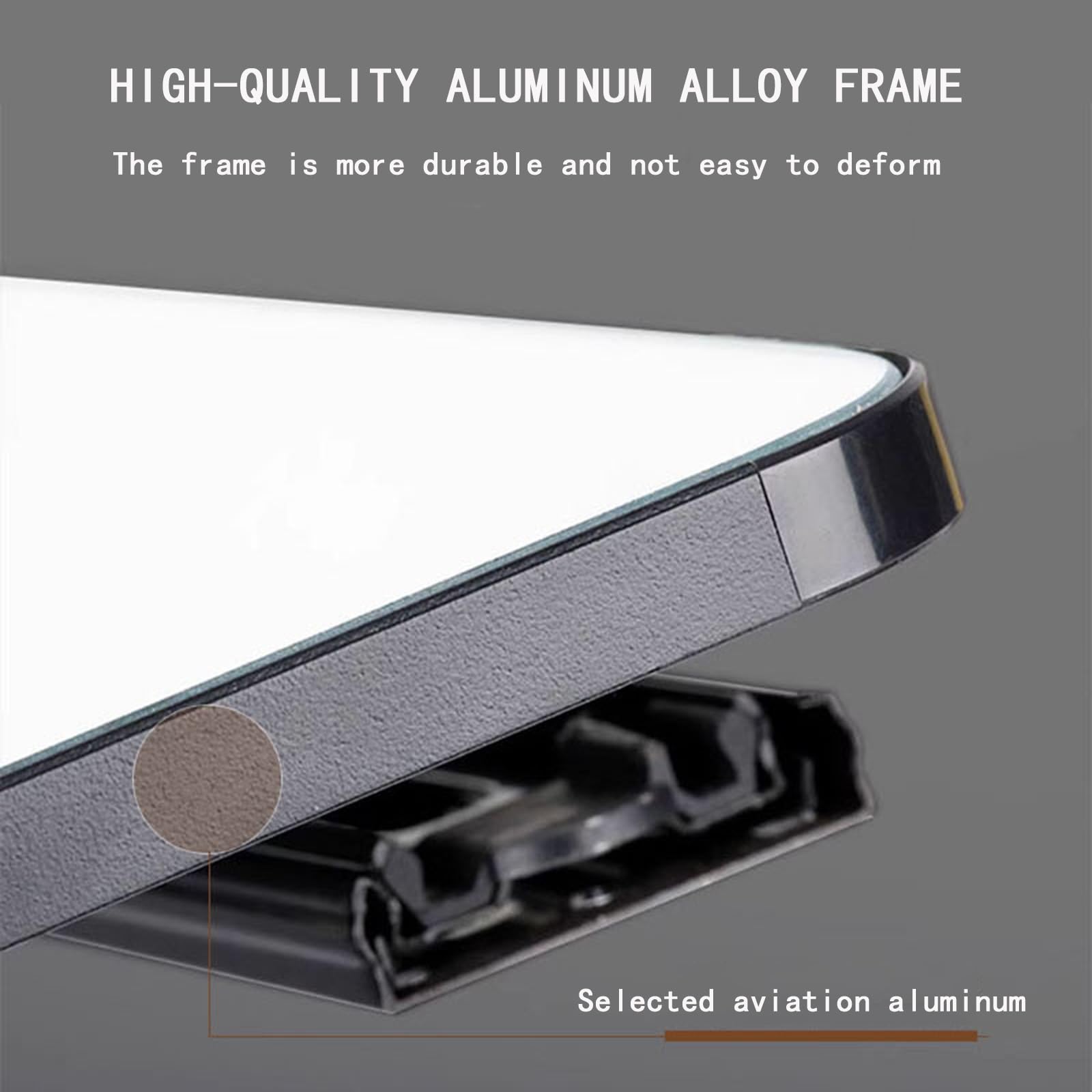 Armadio con binario scorrevole incorporato, specchio push-pull a figura intera, specchio da toeletta girevole pieghevole e retrattile, specchio con cornice in metallo nero(100*40cm(39.37*15.75in))