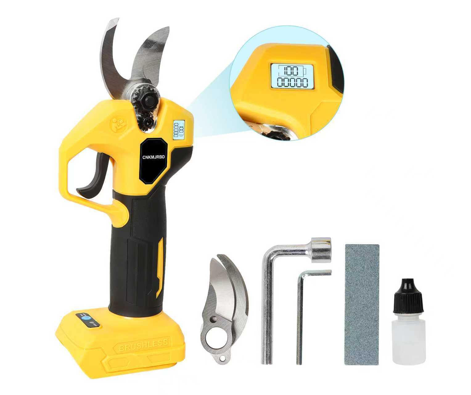 Photo 1 of Pruning Shears Compatible with DeWalt 20V Battery(Battery Not Included), Brushless Cordless Pruning Shears with LCD Display and SK5 Blades, 0.8-1.2 Inches Cutting Diameter, for Branch Trimming