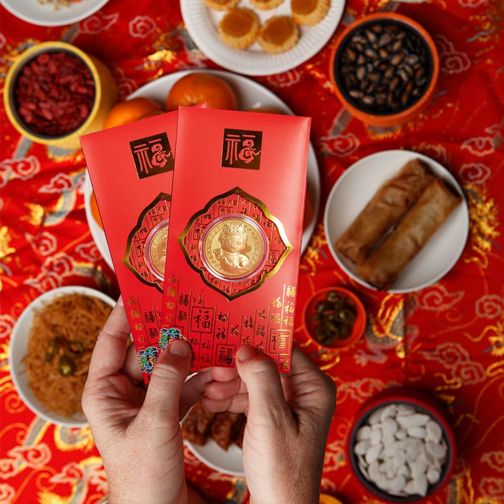 Buste Rosse Cinesi 2025 Capodanno Cinese Anno del Serpente Hong Bao Festa di Primavera