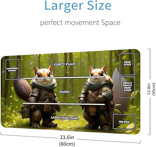 Miniatura 2 de Tapete de juego para MTG, 24 x 14 pulgadas, tapete de juego de animales TCG con zonas para juego de cartas intercambiables, superficie de tela lisa,