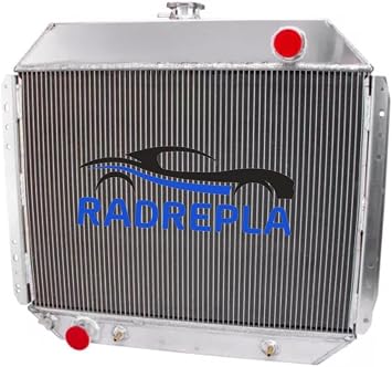 CU433 3 Row Aluminum Radiator for 1966-1979 Ford F-Series F100 F150 F250 F350 F500 Bronco 400 Trucks V8 Radiador Downflow Radiators 1967 1968 1969 1970 1971 1972 1973 1974 1975 1976 1977 1978