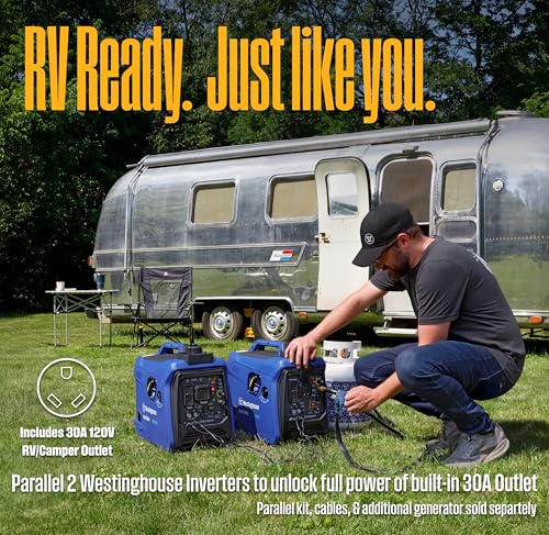 Westinghouse 2550 Peak Watt Super Quiet & Lightweight Portable Inverter Generator, RV Ready 30A Outlet, Gas and Propane Powered, CO Sensor, Parallel Capable, Long Run Time
