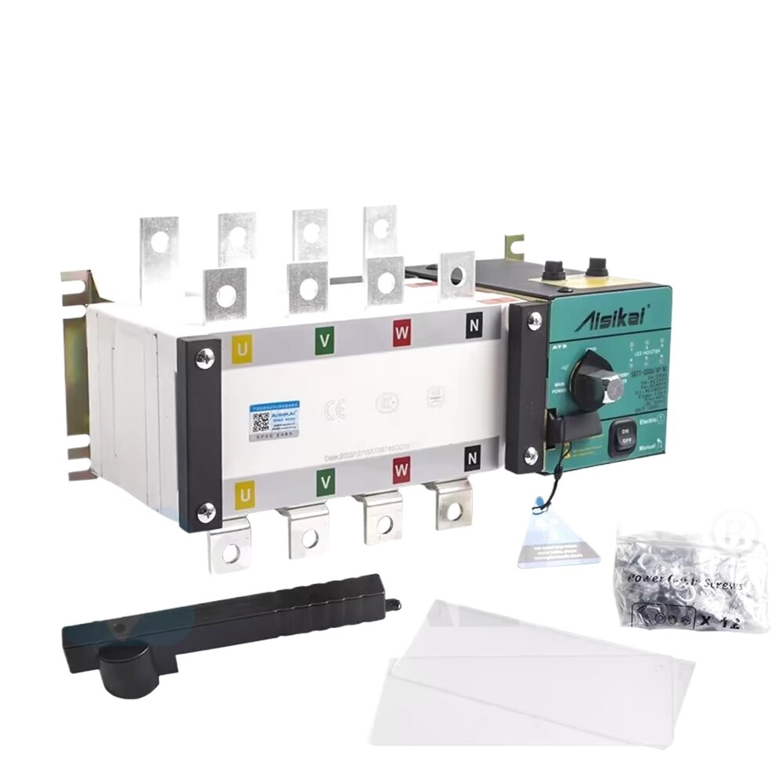 JNURGWLYH ATS Automatic Transfer Switch 4P 100A 160A 250A 300A AC220V Control Voltage Dual Power ATS Switch Generator Parts Shaluo(125A-160A 4P)