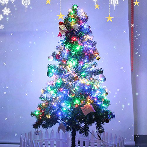 HAHOME Blinking Fairy String Lights,33Ft 100 LEDs Indoor and Outdoor Starry Lights with Power Adapter for Christmas Halloween Wedding and Party Decoration,Multicolor
