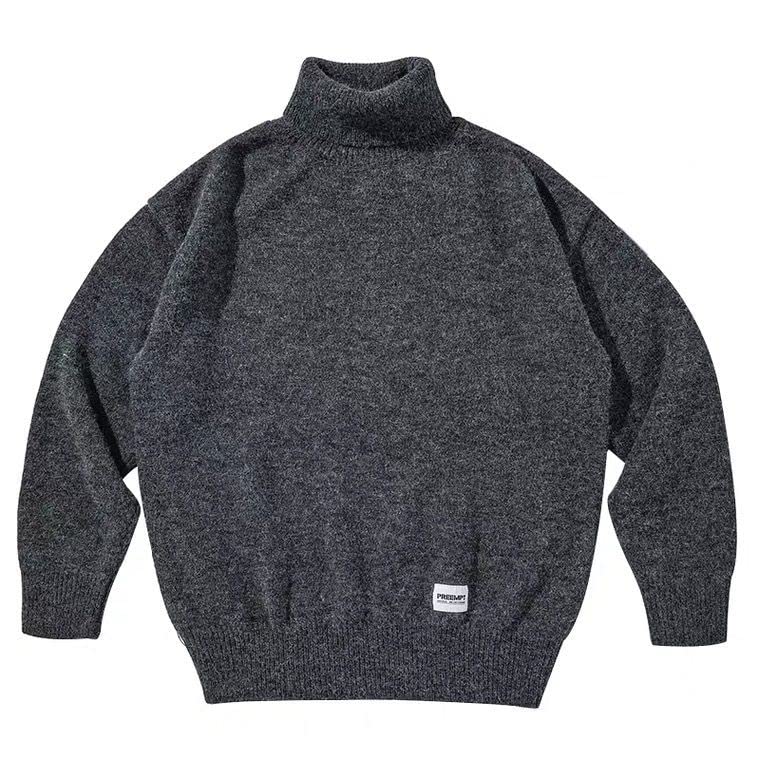Maglione Uomini Fashion Versatile High Collar Fashion Fashion Street Street Slione Knitted-Dark Grey,L