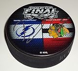 Trevor Van Riemsdyk signed 2015 Lightning Vs hawks finals puck w/coa - Autographed NHL Pucks