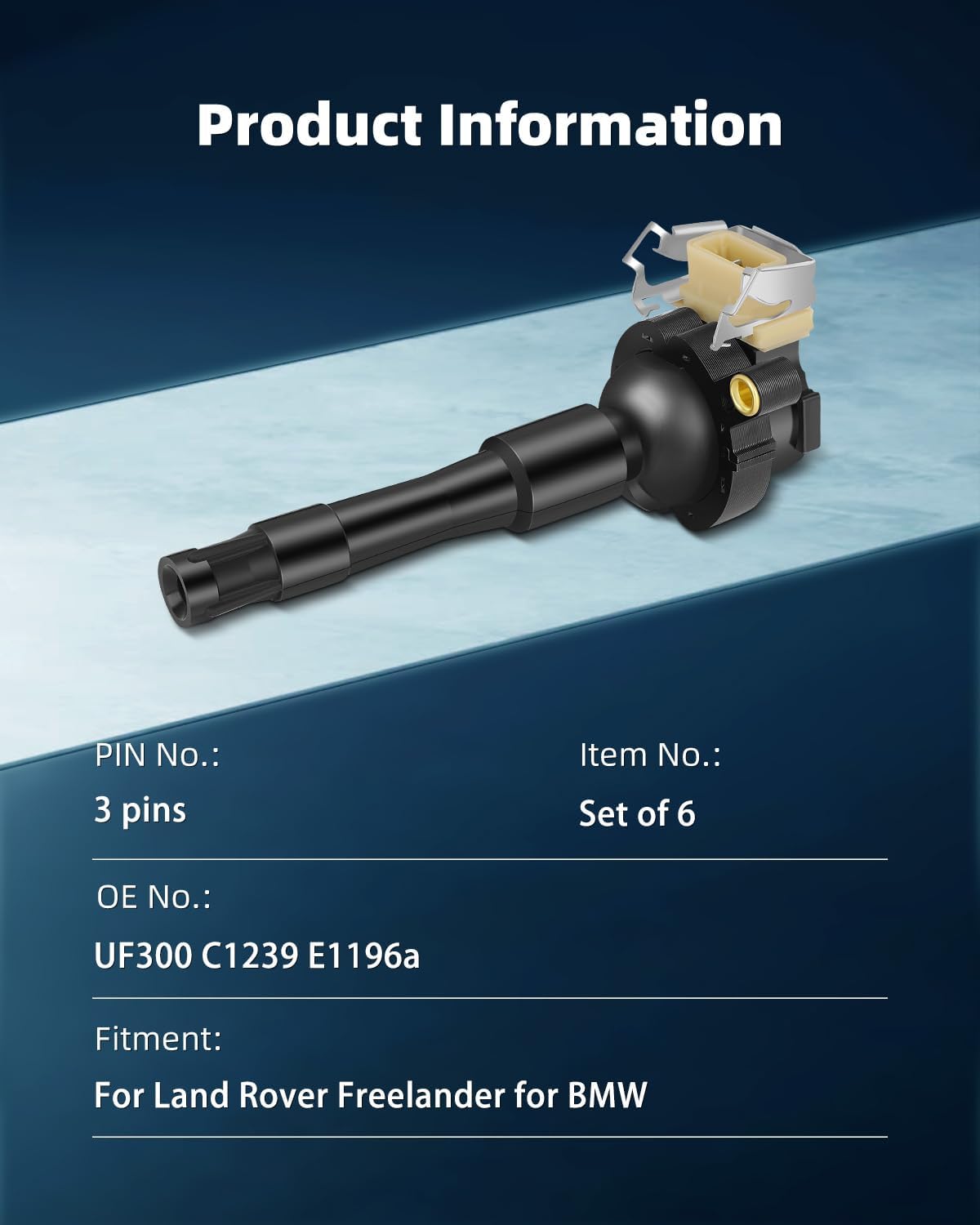 ECCPP ignition coils Pack of 6 UF300,coils packs,for BMW E36 E38 E39 E46 E53 323i 328i 325i 525i 530i X5 Z3 before 2002 models,UF300 ‎C1239 E1196a